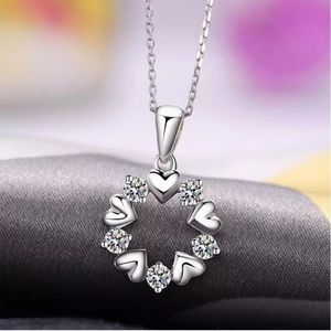 Sterling Silver Diamond Heart Necklace